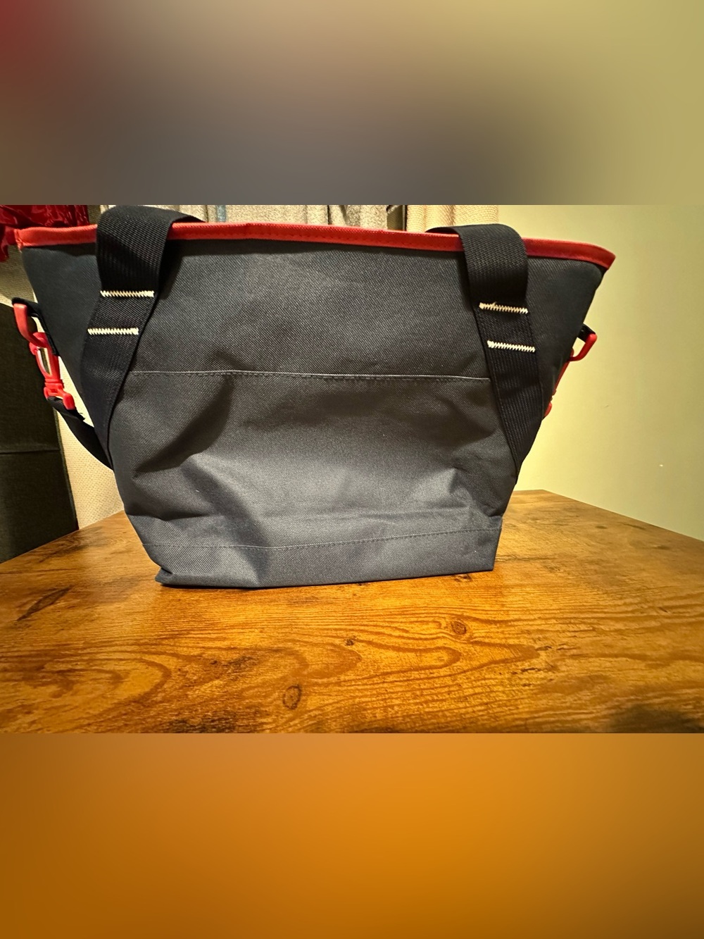 NWT Carnival Cruise Line Insulated Cooler Bag Palm Tree Beach Tote Navy Blue Red - Picture 4 of 8